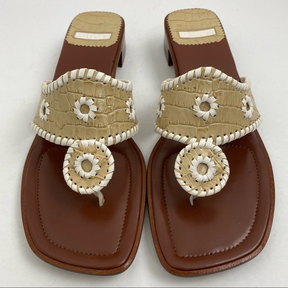 Unisa Shoes - Unisa Niki size 9.5 AA Women’s Beige White Madcro Leather Sandals